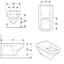 Geberit Renova Comfort WC sospeso con scarico a pavimento, Rimfree, angolare - immagine prodotto