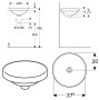 Lavabo encastrable rond Geberit VariForm - vue technique