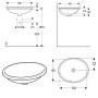 Lavabo encastré Geberit VariForm 56 x 46 cm, ovale - vue détaillée