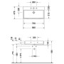 Lavabo Duravit Vero Air brossé sans trou de robinet 80 x 47 cm, sans trop-plein - vue détaillée