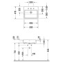 Lavabo encastré à moitié Duravit Vero Air sans trou de robinet 55 x 47 cm - vue détaillée