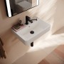 hansgrohe Xanuia Q Lavabo Compact 550/370 avec trou pour robinet et trop-plein, SmartClean