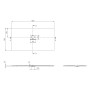 Receveur de douche Villeroy & Boch Squaro Infinity, 150 x 80 x 4 cm - vue technique