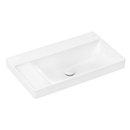 Lavabo hansgrohe Xelu Q avec étagère à gauche 80 x 48 cm non poli, sans trou de robinet