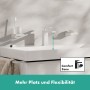 Robinet de lavabo monocommande hansgrohe Tecturis E 110 économiseur d'eau+ avec vidage à tirette - vue technique