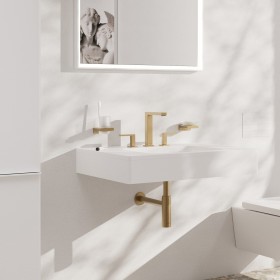 Rubinetto per lavabo hansgrohe Tecturis E a 3 fori 150 con risparmio d'acqua+ e scarico Push-Open