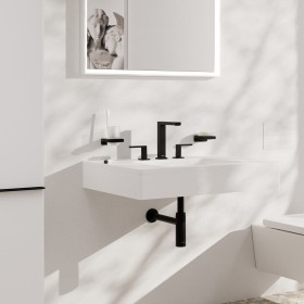 Rubinetto per lavabo hansgrohe Tecturis E a 3 fori 150 risparmio d'acqua+ con scarico Push-Open