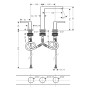 Robinet de lavabo hansgrohe Tecturis E 3 trous 150 économie d'eau+ avec vidage Push-Open - photo produit