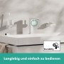 Robinetterie de lavabo monocommande hansgrohe Tecturis E 150 Fine CoolStart économie d'eau+ avec bonde - vue technique
