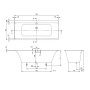 Vasca da bagno Villeroy & Boch Subway 3.0 Duo 170 x 75 cm, Combipool Comfort, Posizione 1