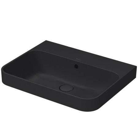 Lavabo surélevé Duravit Happy D.2 Plus 60 cm anthracite mat, avec trop-plein, sans trou de robinet