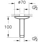 Braccio doccia VitrA Origin per soffitto, sporgenza 10 cm - vista dettagliata