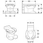 Geberit Bambini WC da terra per bambini con sedili, scarico a pavimento - vista dettagliata