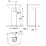 GROHE Euro Keramik Standsäule für Waschtisch - technische Ansicht