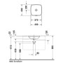 Lavabo encastré Duravit DuraStyle 37 cm, sans trou de robinet - vue détaillée