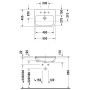 Lavabo encastré à moitié Duravit DuraStyle 55 cm, avec 1 trou de robinet - vue détaillée