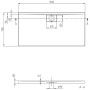 Receveur de douche Villeroy & Boch Architectura Metalrim 140 x 70 x 4,8 cm avec revêtement antidérapant