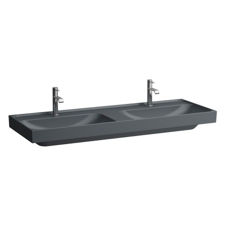 Double vasque LAUFEN MEDA 130 x 46 cm, avec trou de robinet sans trop-plein