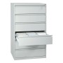 Wolfstahl Karteischrank stahl 6 Schubladen 76 x 62 x 132 cm lichtgrau - technische Ansicht