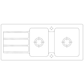 Lavello ad incasso Villeroy & Boch Architectura 80, scarico con azionamento a distanza, reversibile