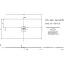 Receveur de douche Villeroy & Boch Squaro Infinity 180 x 100 cm - vue technique
