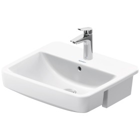Lavabo encastré à moitié Duravit No. 1, 55 cm, avec 1 trou de robinet et trop-plein