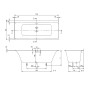 Vasca Villeroy & Boch Subway 3.0 Duo 170 x 75 cm, Combipool Active Speciale, Posizione 2 + SilentFlow