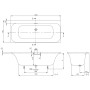 Vasca Villeroy & Boch Loop & Friends Square Duo 170 x 75 cm, Airpool Entry, Posizione 1