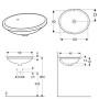 Lavabo encastré Geberit VariForm 56 x 46 cm, ovale - vue détaillée