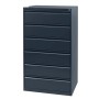 Wolfstahl Karteischrank stahl 6 Schubladen 76 x 62 x 132 cm schwarz - technische Ansicht