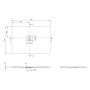 Receveur de douche Villeroy & Boch Squaro Infinity, 130 x 90 x 4 cm - vue technique