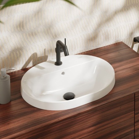 hansgrohe Xuniva U Lavabo encastré 55 x 45 cm, avec 1 trou de robinet et trop-plein