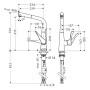 Robinet de cuisine monocommande hansgrohe Metris M71 320 Eco, bec extractible, 1jet - vue détaillée