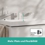 Robinet de lavabo monocommande hansgrohe Tecturis E 110 Fine CoolStart avec bonde Push-Open - vue technique