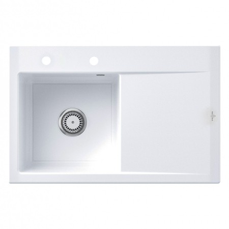 Villeroy & Boch Subway Style 45 Einbauspüle, Ablaufgarnitur mit Handbetätigung, Becken links