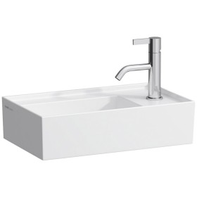 Lavabo LAUFEN Kartell 46 x 28 cm con 1 foro per rubinetto, piano porta rubinetti a destra