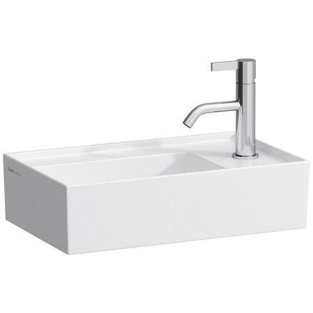 Évier de lavabo LAUFEN Kartell 46 x 28 cm avec 1 trou de robinet, banquette de robinetterie à droite