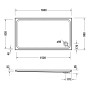 Receveur de douche rectangulaire Duravit D-Code 160 x 90 cm avec Antidérapant - vue technique