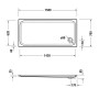 Receveur de douche rectangle Duravit D-Code 150 x 70 cm - vue technique