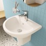 VitrA Integra Waschtisch 49,5 cm, mit Überlaufloch, 1 Hahnloch mittig - technische Ansicht