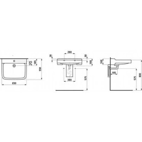 LAUFEN PRO LIBERTY Waschtisch 65 cm mit Hahnloch, ohne Überlauf