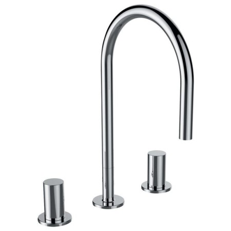 Mitigeur de lavabo à deux poignées à trois trous LAUFEN Kartell sans vidage