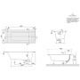 Villeroy & Boch Architectura Solo Badewanne 150 x 70 cm - technische Ansicht