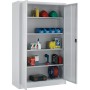 Armoire en acier pour atelier Wolfstahl - Armoire à matériaux gris clair verrouillable 92x42x195cm - vue technique