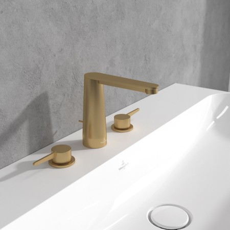 Rubinetto per lavabo a tre fori Villeroy & Boch Conum con scarico a tirante