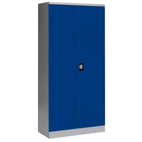 Armadio per ufficio in acciaio Wolfstahl - Armadio per documenti blu genziana-grigio chiaro con serratura 92x42x195cm, smontato