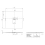 Receveur de douche Villeroy & Boch Squaro Infinity 120 x 120 cm - vue technique