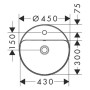 hansgrohe Xuniva S Vasque encastrée ronde Ø 45 cm, avec 1 trou de robinet et trop-plein, avec SmartClean