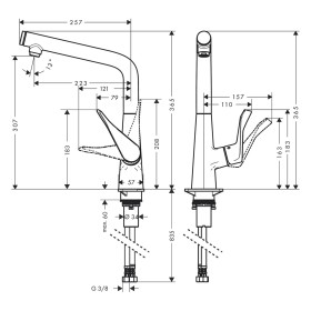 Rubinetto monocomando per cucina hansgrohe Metris Select M71 320 Eco, 1jet