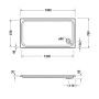 Receveur de douche rectangulaire Duravit D-Code 140 x 75 cm avec Antidérapant - vue technique